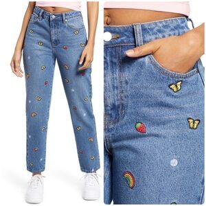 BP Embroidered High Waist‎ Mom Denim Jeans Size 31